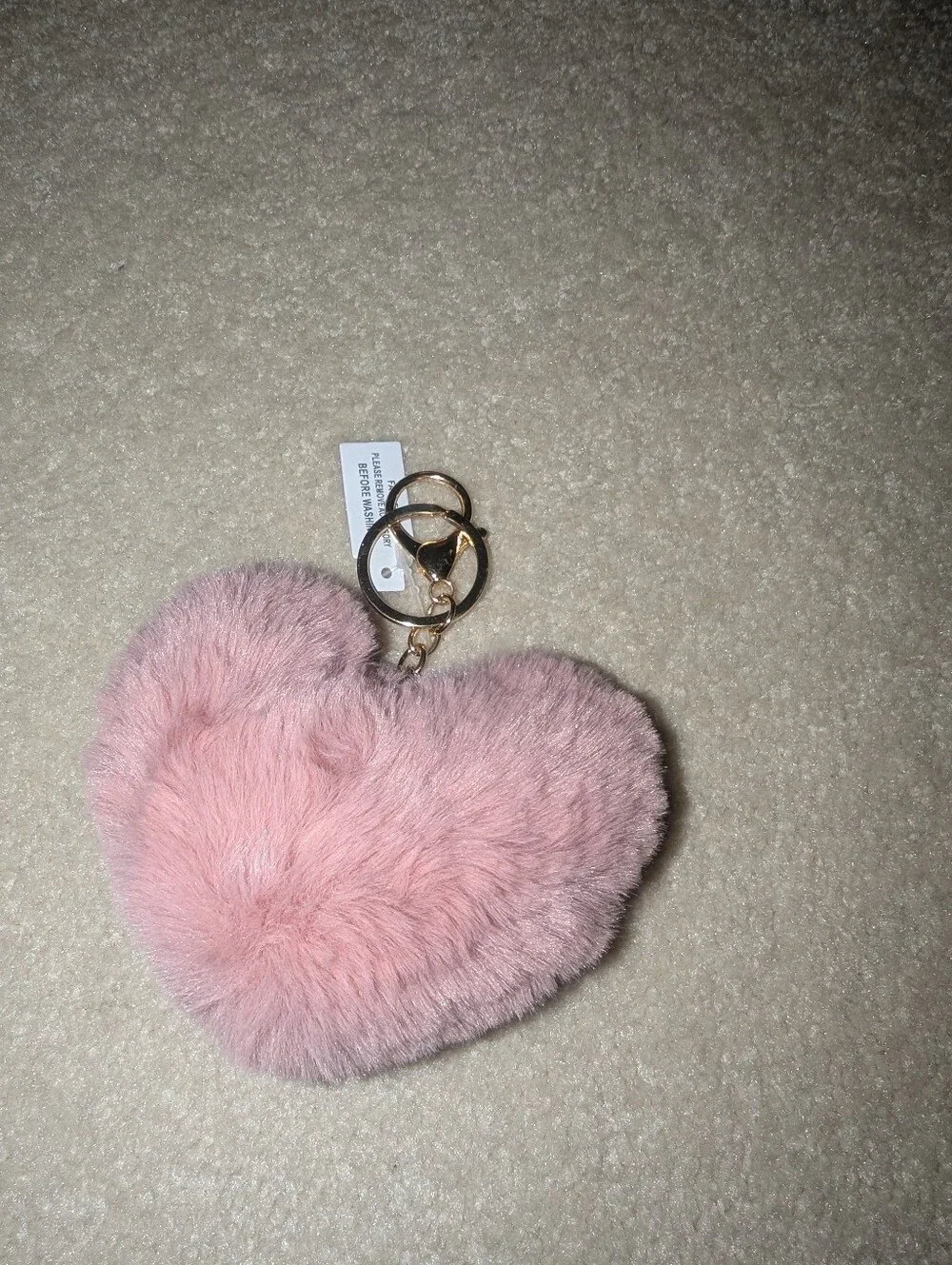 Faux Fur Heart Keychain